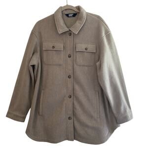 Land’s End Shacket Shirt Jacket NWT Tan Womens Size XL